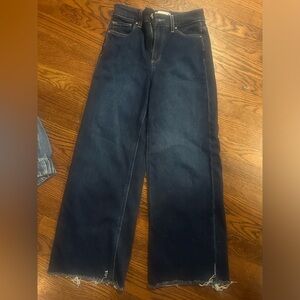 PAIGE Anessa Ankle Wide Leg Jeans Size 25 dark wash